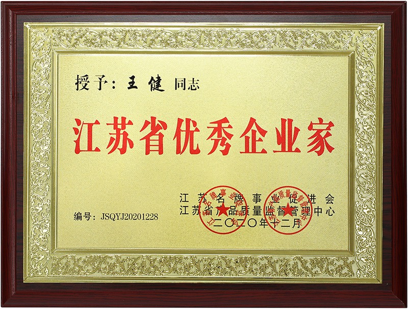 江蘇省優秀企業家 獎牌